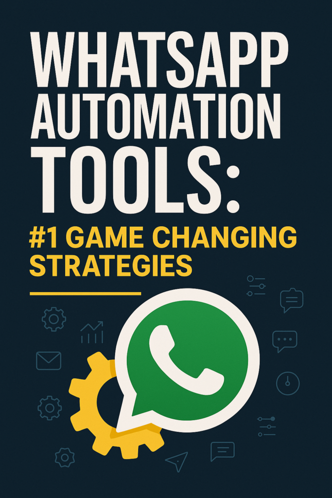 WhatsApp Automation tools visual with gear icon representing automation strategies for messaging