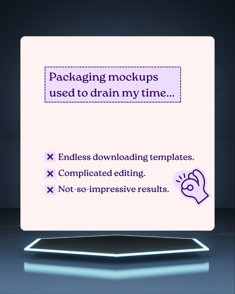 Graphic listing problems with traditional mockups and hinting at better options while raising the question — is Pacdora free?