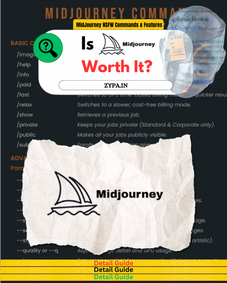 MidJourney NSFW commands overview with highlighted features and title asking 'Is MidJourney Worth It?