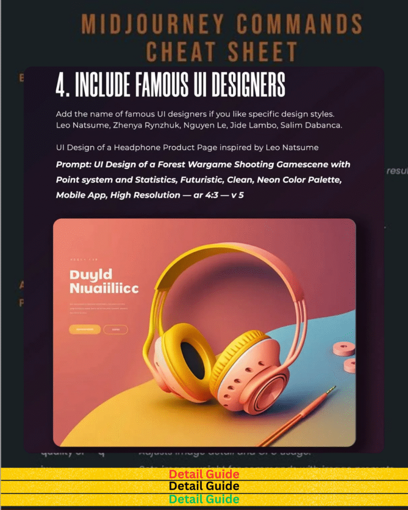 Headphone product page UI with neon color palette inspired by famous designer via MidJourney NSFW prompt