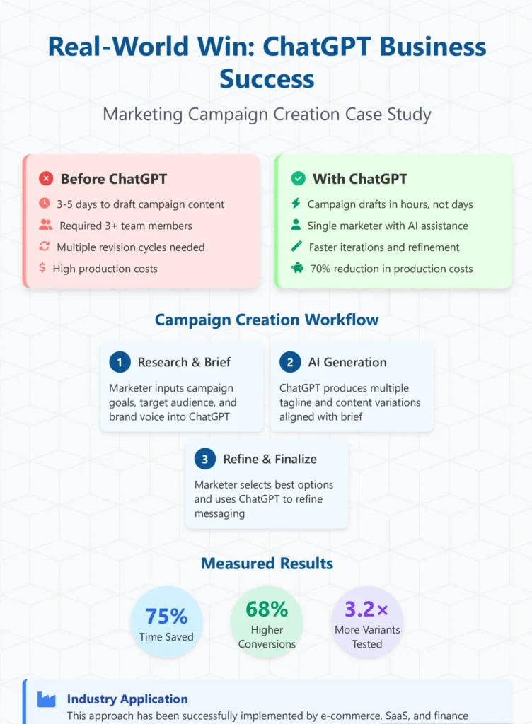 Zypa’s how to use ChatGPT case study showing business success in marketing campaign creation.