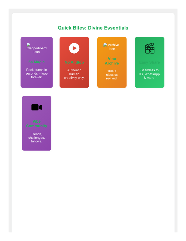 DiVine APP feature highlights graphic presented by Zypa.